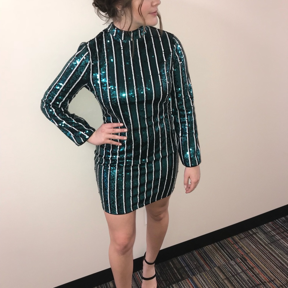 Sequin long sleeve dress WORN ONCE
